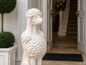 Large White Poodle Garden Statue  Elegant Country House Dog Sculpture for Garden, Patio & Entrance