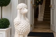 Large White Poodle Garden Statue  Elegant Country House Dog Sculpture for Garden, Patio &amp; Entrance