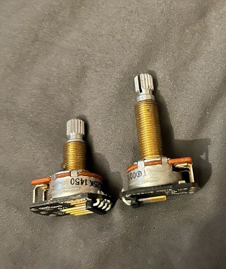 Emg 25k active tone Pot long shaft for active pickup Gibson SOLDERLESS replacement potentiometer
