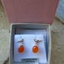 Sterling silver,Carnelian Earrings, New,Stud earrings Image 2