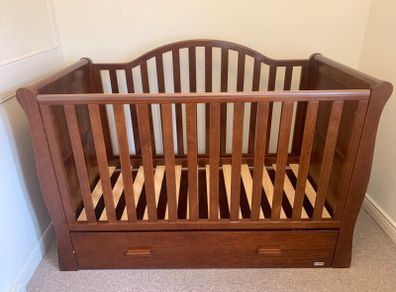 sleigh cotbed & storage/changing station