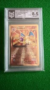 Pokemon Charizard Gold Metal Graded Card