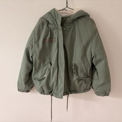 Bershka Green Jacket with logo on the back. EU M