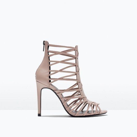 ZARA Open Toe Nude LEATHER high heels