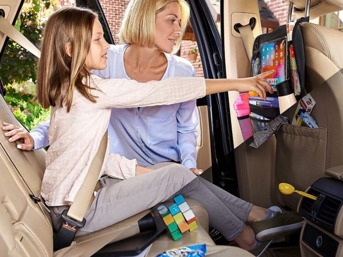 Car Seat Organiser, Kick Mats Back Seat Protector with Touch Screen Tablet Holder, Car Backseat Organiser for Kids (2 PCS)