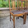 Set of 4 Arts & Crafts oak dining chairs Image 3