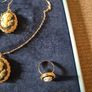 Matching Cameo Set of Cameo Necklace and Earrings + Ring. Image 6
