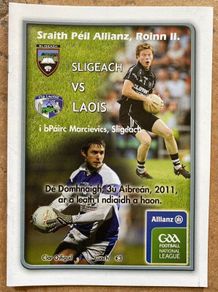 2011 Sligo v Laois - GAA Allianz Football League Programme