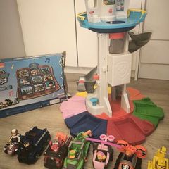 Paw patrol lookout tower with vehicles and pups