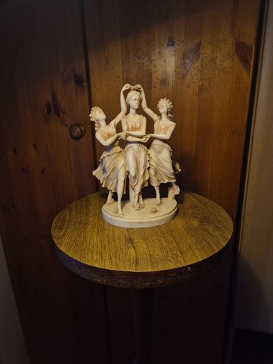 Vintage Alabaster 3 Graces Goddesses from Sandro Botticelli's Painting Primavera