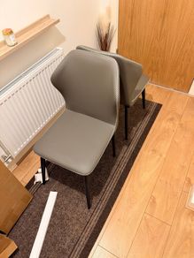 2 x Modern Grey Dining Chairs  Excellent Condition