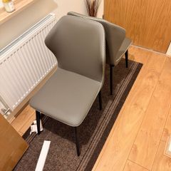 2 x Modern Grey Dining Chairs  Excellent Condition