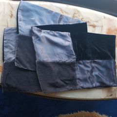 Black Velvet/Grey Satin Scarf.