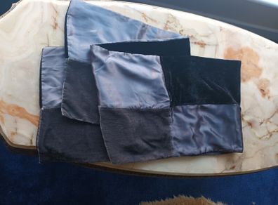 Black Velvet/Grey Satin Scarf.
