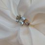 Stunning Aquamarine and White Spinel Gold Ring Image 7