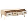 Coffee Table with 4 Drawers 110x50x40 cm Solid Pinewood Image 3