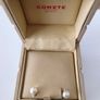18k / ct Gold Earrings with Natural Pearls and Diamond Image 5