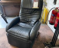 Black Leather Reclining Massage Chair