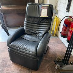 Black Leather Reclining Massage Chair