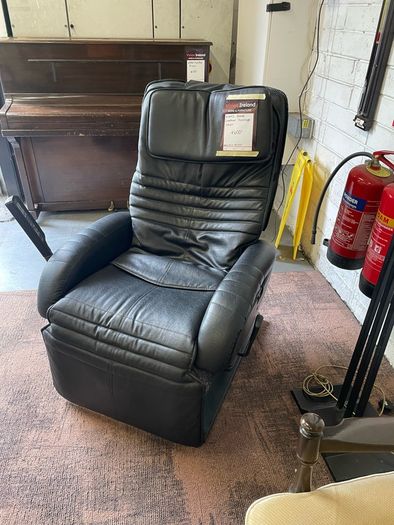 Black Leather Reclining Massage Chair
