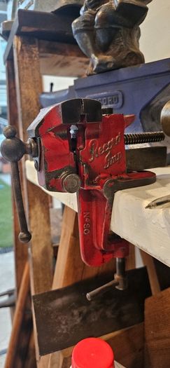 anvil on timber stand