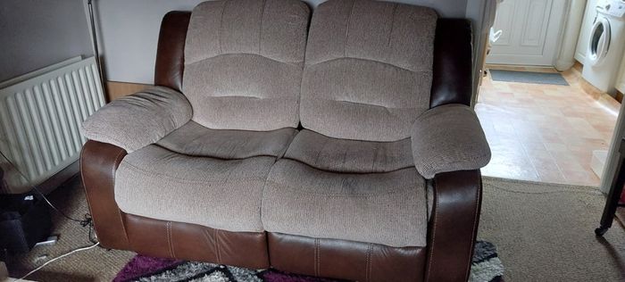 Reclining 2 seater couch - 2 arm chairs