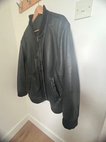 Mens Leather Bomber Jacket
