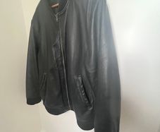 Mens Leather Bomber Jacket