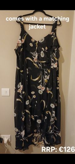 Floral dress with a waterfall jacket