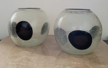 Vintage aventurine art glass vases