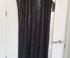 ESTAN FUTURA high shine black dress Sz 12 and Sz 14- Bnwt Rrp 95