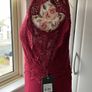 Bnwt burgundy lace detail occasion dress size 14 Image 5