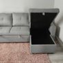 Silver Grey Corner Sofa Bed Storage Free Delivery Image 3