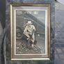Vintage Bob Dylan black and white framed postcard with inscription Image 2