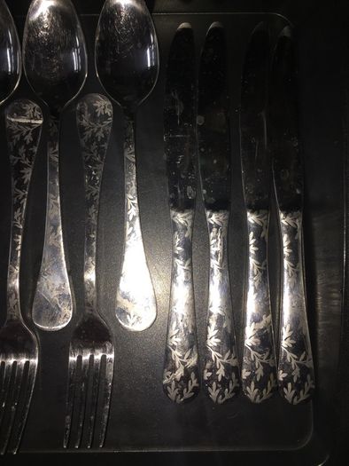 Set cutlery knife fork spoon and tea spoon