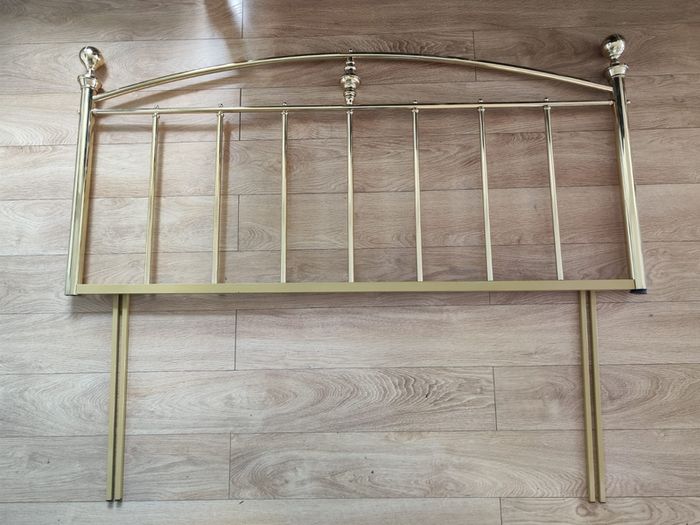 Headboard king bed gold colored metal frame