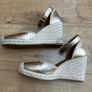 Ladies gold wedge shoes Image 6