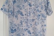 Blue floral print shirt