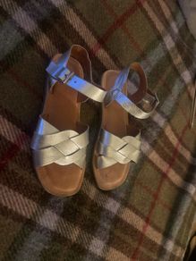 Silver girls sandals