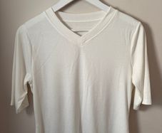 White V Neck Basic T Shirt Top Size 10!