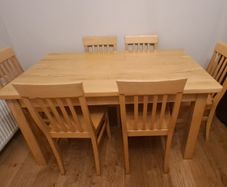 Kitchen table & 6 chairs solid maple.