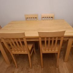 Kitchen table & 6 chairs solid maple.