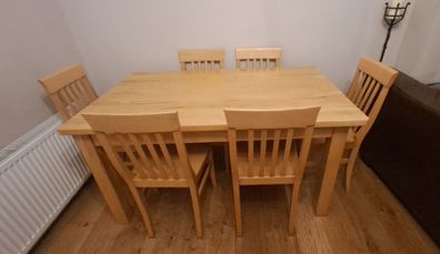 Kitchen table & 6 chairs solid maple.