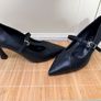 Brand New Bellivaro Black Leather Mary Jane Court Shoes UK 4 / EU 37 Image 2