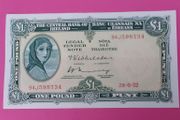 Irish 1972 Lady Lavery One pound banknote in uncirculated condition