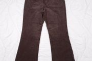 Marks &amp; Spencer Dark Chocolate Brown Corduroy Front Pocket Flared Leg Trousers 20UK/48EU