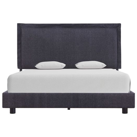 Bed Frame Dark Grey Fabric 135x190 cm