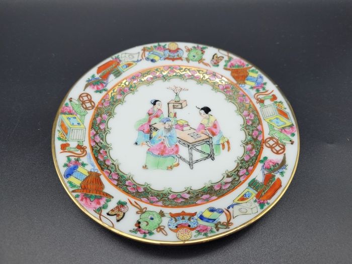 Vintage Chinese Mid 20th century hand painted plates