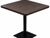 Bistro Table MDF and Steel Square 80x80x75 cm Dark Ash