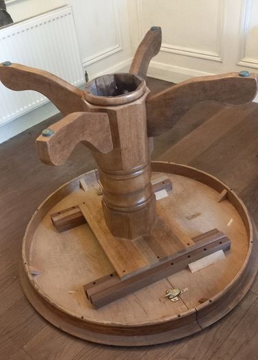 Round solid wood table